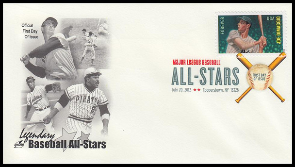 4694 - 4697 / 45c Major League Baseball All-Stars Coopertown Postmark Set of 4 Digital Color Postmark (DCP) Artcraft 2012 FDCs