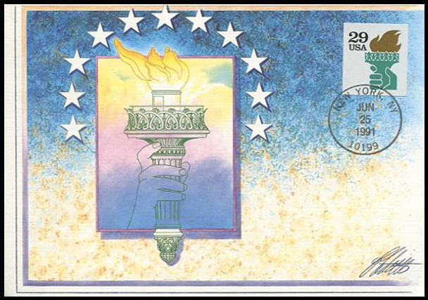 2531a / 29c Liberty Torch 1991 Fleetwood First Day of Issue Maximum Card
