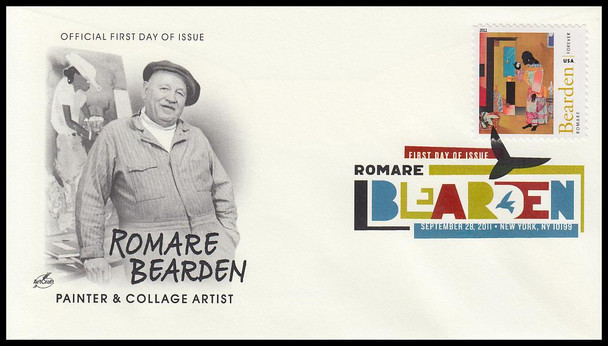 4566 - 4569 / 44c Romare Bearden Set of 4 Digital Color Postmark (DCP) Artcraft 2011 First Day Covers