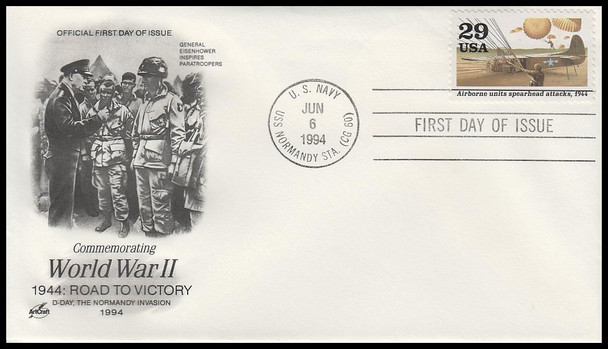 2838a - j / 1944 :  Road to Victory : World War II 1994 Set of 10 Artcraft FDCs