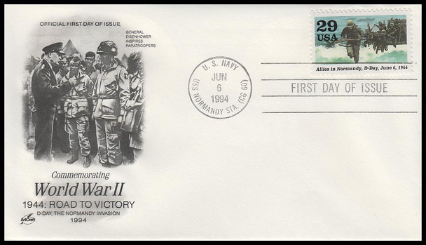 2838a - j / 1944 :  Road to Victory : World War II 1994 Set of 10 Artcraft FDCs