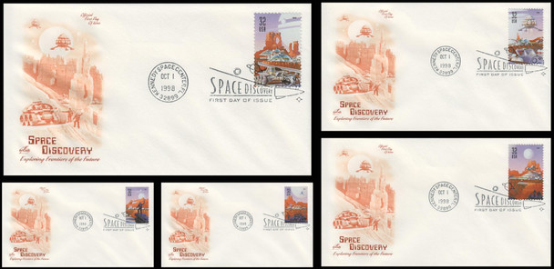 3238 - 3242 /  32c Space Discovery 1998 Set of 5 Artcraft First Day Covers