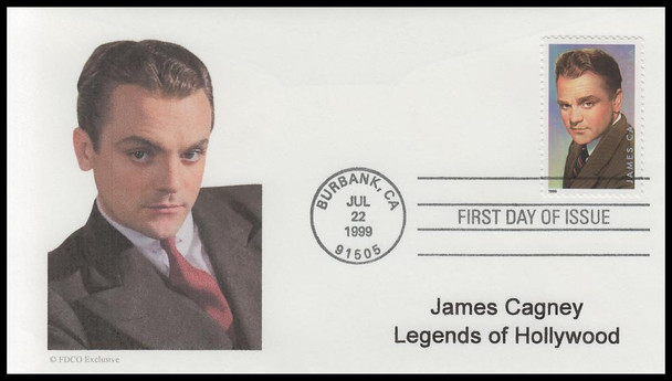 3329 / 33c James Cagney : Legends of Hollywood 1999 FDCO Exclusive First Day Cover