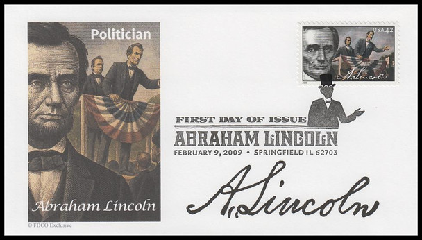 4380 - 4383 / 42c Abraham Lincoln 2009 Set of 4 FDCO Exclusive First Day Covers
