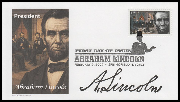4380 - 4383 / 42c Abraham Lincoln 2009 Set of 4 FDCO Exclusive First Day Covers