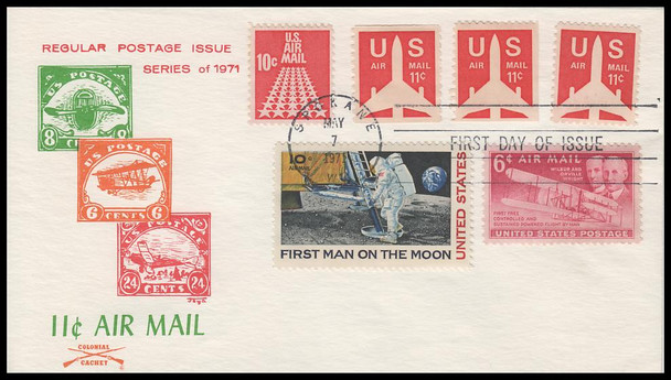 C78, C78a, C82 / 11c Jet Airliner Airmail Combo 1971 Colonial Cachet First Day Cover