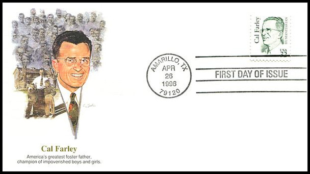 2934 / 32c Cal Farley : Humanitarian 1996 Fleetwood First Day Cover