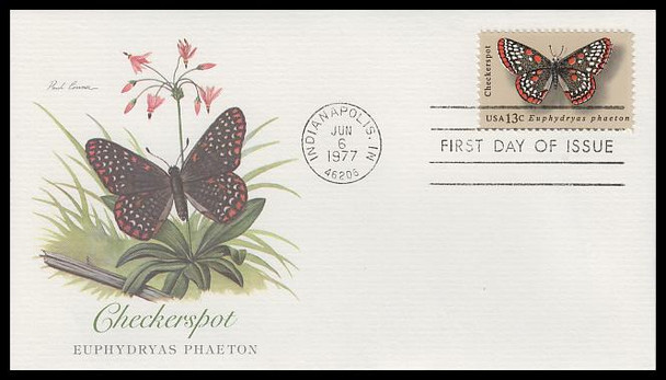 1712 - 1715 / 13c Butterflies Set of 4 Fleetwood 1977 First Day Covers #2