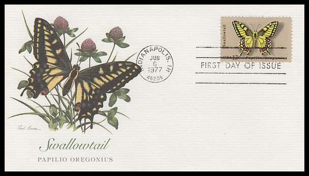 1712 - 1715 / 13c Butterflies Set of 4 Fleetwood 1977 First Day Covers #2