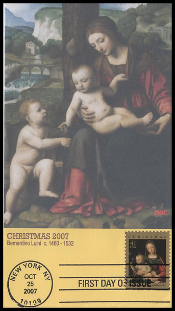 4206 / 41c Madonna of the Carnation : Traditional Christmas 2007 BGC Full Color FDC