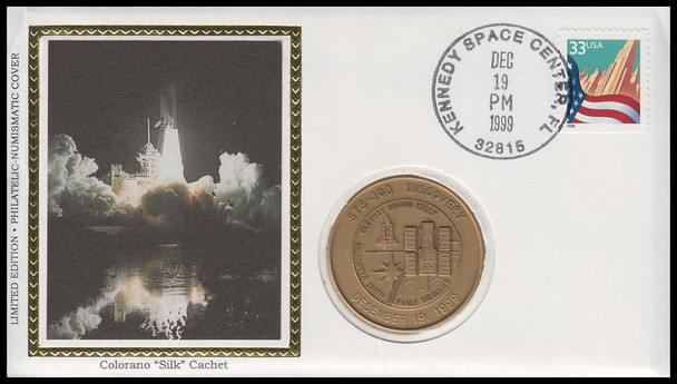 Discovery Shuttle STS-103 Bronze Medal 1999 Colorano Silk Limited Edition Philatelic Numismatic Cover