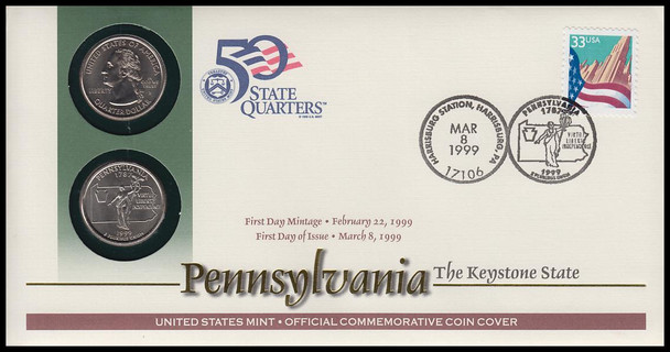 Pennsylvania State Quarter 1999 United States Mint : Official Commemorative Coin Cover Q11