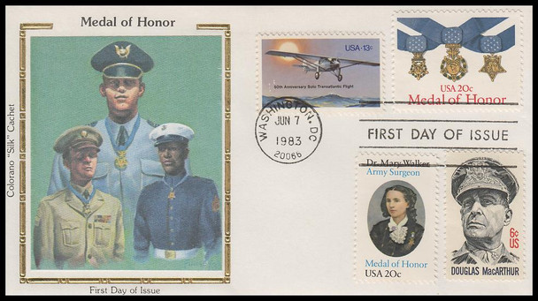2045 / 20c Medal of Honor Combo 1983 Colorano Silk First Day Cover 2045 / 20c Medal of Honor Combo 1983 Colorano Silk First Day Cover