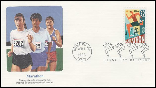 3067 / 32c Marathon Running 1996 Fleetwood FDC