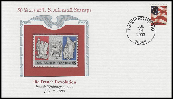 C120 / 45c French Revolution Airmail PCS Commemorative Cover 2003 and Info Card C120 / 45c French Revolution Airmail PCS Commemorative Cover 2003 and Info Card