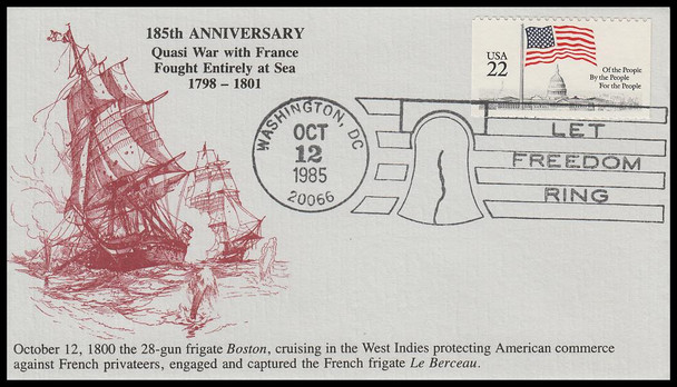 185th Anniversary Quasi War 1985 K.M.C. Venture Event Cover
