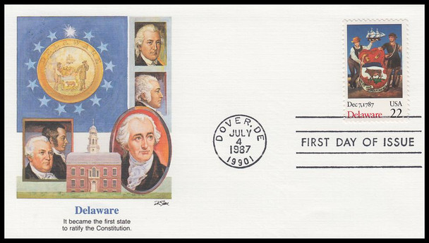2336 - 2348 / Original 13 Colonies Statehood Bicentennials 1987 - 90 Set of 13 Fleetwood First Day Covers