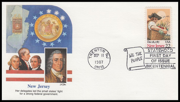 2336 - 2348 / Original 13 Colonies Statehood Bicentennials 1987 - 90 Set of 13 Fleetwood First Day Covers