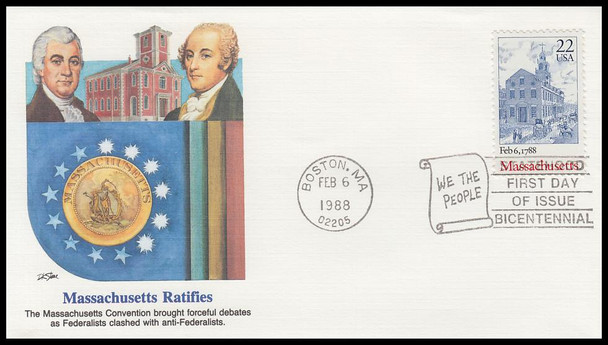 2336 - 2348 / Original 13 Colonies Statehood Bicentennials 1987 - 90 Set of 13 Fleetwood First Day Covers