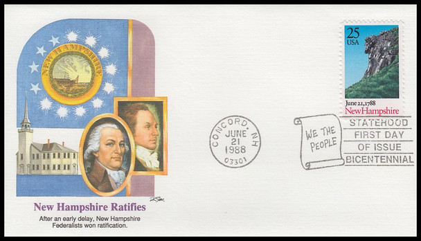 2336 - 2348 / Original 13 Colonies Statehood Bicentennials 1987 - 90 Set of 13 Fleetwood First Day Covers