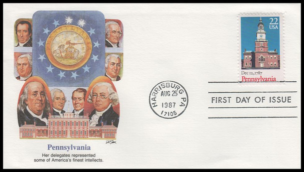 2336 - 2348 / Original 13 Colonies Statehood Bicentennials 1987 - 90 Set of 13 Fleetwood First Day Covers
