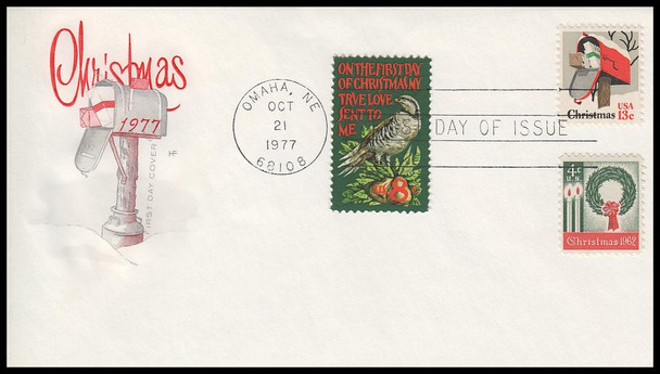1730 / 13c Rural Mailbox Contemporary Christmas 1977 Combo House of Farnam First Day Cover
