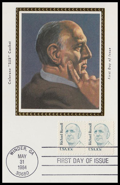 1853 / 10c Richard Russell 1984 Colorano Silk First Day of Issue Maxi Card