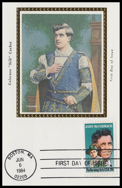 2090 / 20c John McCormack 1984 Colorano Silk First Day of Issue Maxi Card