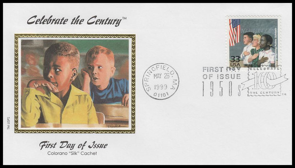 3187f / 33c Public School Desegregation : Celebrate the Century 1950s : 1999 Colorano Silk First Day Cover