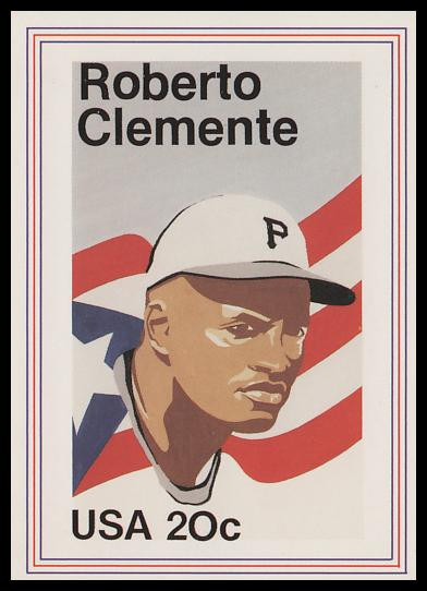 2097 / Roberto Clemente 1989 USPS Stamp Art Collectible Trading Card