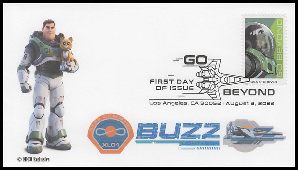 5709 - 5712 / 60c Go Beyond : Buzz Lightyear 2022 Set of 4 FDCO Exclusive FDCs