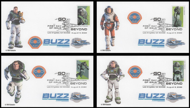 5709 - 5712 / 60c Go Beyond : Buzz Lightyear 2022 Set of 4 FDCO Exclusive FDCs