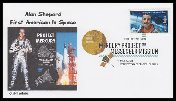 4527 - 4528 / 44c Mercury Mission 2011 Set of 2 Digital Color Postmark FDCO Exclusive FDC