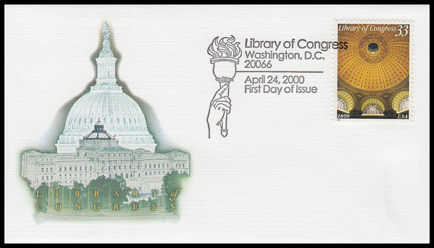 3390 / 33c Library of Congress 2000 Fleetwood First Day Cover