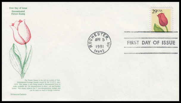 2524 / 29c Tulip 1991 Aristocrat Cachets First Day Cover
