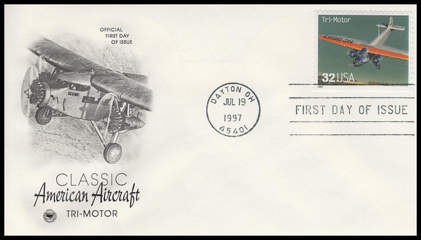 3142a - t / 32c Classic American Aircraft Set of 20 PCS 1997 First Day Covers
