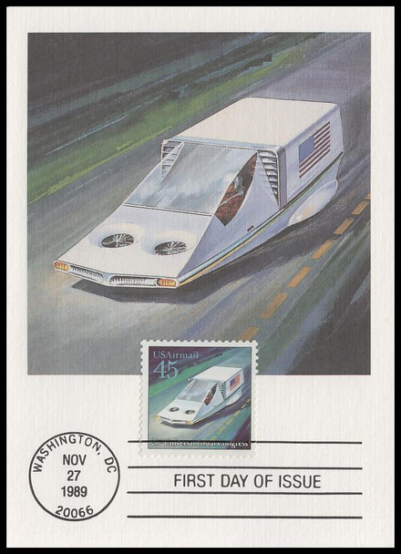 C122 - C125 / 45c Futuristic Mail Delivery 1989 Set of 4 USPS First Day of Issue Maximum Cards