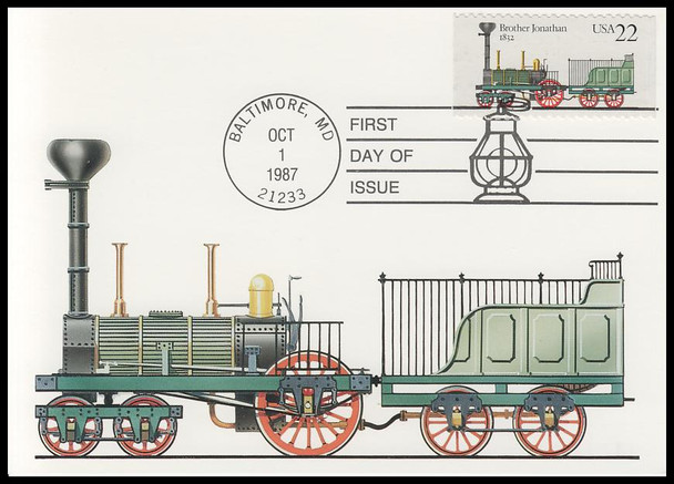 2362 - 2366 / 22c Locomotives 1987 Set of 5 USPS First Day of Issue Maximum Cards