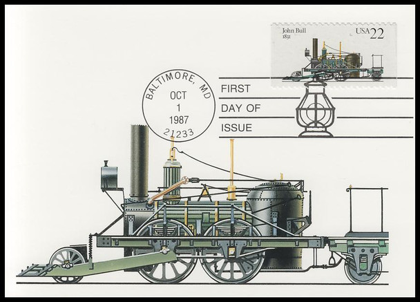 2362 - 2366 / 22c Locomotives 1987 Set of 5 USPS First Day of Issue Maximum Cards