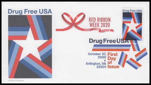 5542 / 55c Drug Free USA 2020 Digital Color Postmark FDCO Exclusive FDC