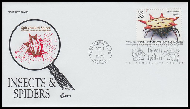3351a-t / 33c Insects and Spiders 1999 Set of 20 Cover Craft Cachet First Day Covers with text insert cards (Limited Edition of Only 140 Made)