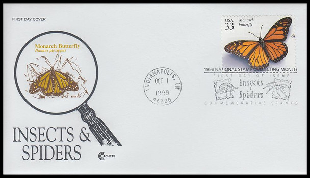 3351a-t / 33c Insects and Spiders 1999 Set of 20 Cover Craft Cachet First Day Covers with text insert cards (Limited Edition of Only 140 Made)