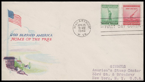 899 - 900 / Douglas MacArthur W. VA Post Office Dedication 1942 Minkus Gimbels Event Cover