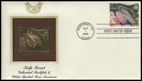 4423 a - j / 44c Kelp Forest : Nature of America Series 2009 Set of 10 Gold Replica Postal Commemorative Society FDCs with info cards