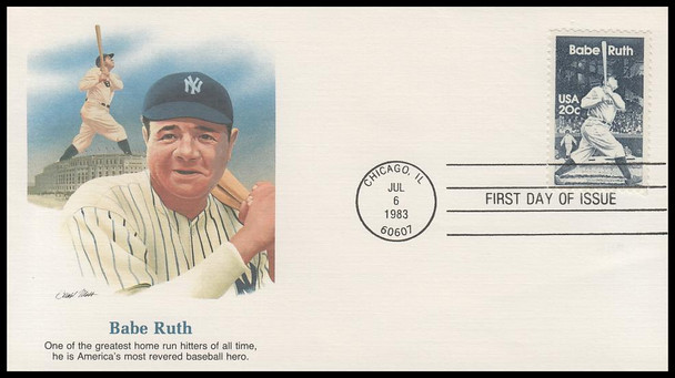 2046 / 20c Babe Ruth : Baseball Legend 1983 Fleetwood First Day Covers