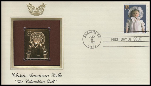 3151a-o / 32c Classic American Dolls 1997 Set of 15 Gold Replica Postal Commemorative Society FDCs with Info Cards