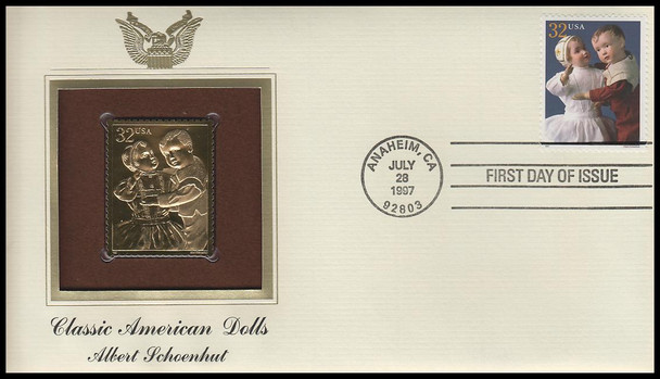 3151a-o / 32c Classic American Dolls 1997 Set of 15 Gold Replica Postal Commemorative Society FDCs with Info Cards