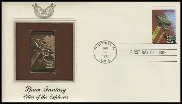 2741 - 2745 / 29c Space Fantasy 1993 Set of 5 Gold Replica Postal Commemorative Society FDCs with info cards