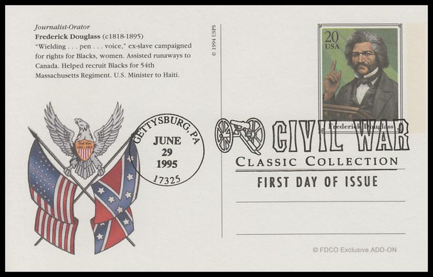 UX200 - UX219 / 20c Civil War 1995 Set of 20 FDCO Exclusive ADD-ON Postal Card FDCs
