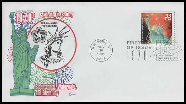3189a-o / 33c Celebrate The Century ( CTC ) 1970s Set of 15 Cover Craft Cachet Limited Edition First Day Covers with Text Insert Cards